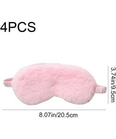 4 Pcs Plush Silk Sleep Mask Set with Adjustable Elastic Strap for Women Men Kids - Buy Online on GoSupps.com