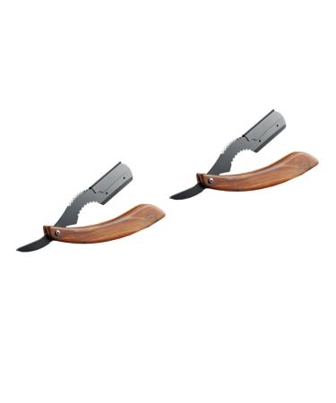 FRCOLOR 2 STK Manual razor razor holder Mini razor for the face women razor facial razor women razor women razor rustproof steel rosewood cherries