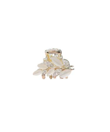 Crystal Hair Clips Leaf Clip Headdress Hair Clip Female small cat eyes stone Leaf Small Hair Catch Bangs Top Clip Hairpin Shark Clip Decorative Hair Accessories for Women Girls