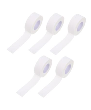 Healifty 5 Rolls Pressure Tape Elastic Wrap Bandages Clear Tape White Athletic Tape Zither Finger Tape Self Adherent Wrap Elastic Athletic Wrap Non-woven Fabric White Paper Tape 500x2x0.1cm White