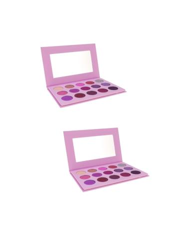 Angoily 2pcs 15 Eyeshadow Makeup Palette Eye Shadow Make up Kit Miss Pearlescent 1 count (Pack of 1) Purplex2pcs