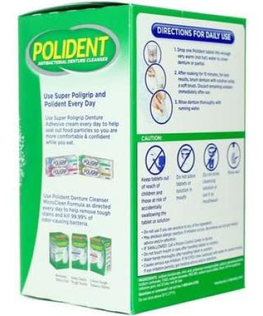 Polident Smokers Antibacterial Denture Cleanser 84 ea (Pack of 3) - Buy Online on GoSupps.com