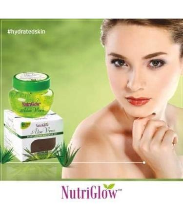 Nutriglow Aloe Vera Gel Great for Face Hair Acne Sunburn Bug Bites Rashes Glowing and Radiant Skin Hydrating Gel Relieves Itchy & Irritated Skin Non Sticky 100Gm - Buy Online on GoSupps.com