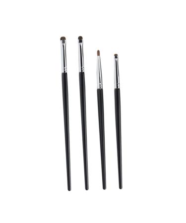 NOLITOY 4pcs Wooden Handle Black Eyeliner Brush Small Eyeliner Brush Eyeliner Makeup Brush