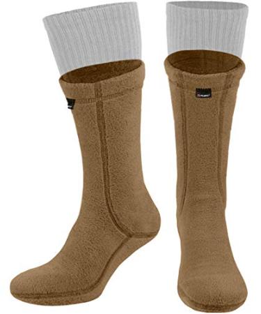 281Z Hiking Warm 8 inch Boot Liner Socks - Military Tactical Outdoor Sport - Polartec Fleece Winter Socks (Coyote Brown) Small Coyote Brown