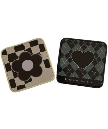 Miedeon mini contact container contact lens container 4 pieces contact lenses Etui cute contact lens container travel set for contact lenses with mirror contact lenses accessories set (brown)