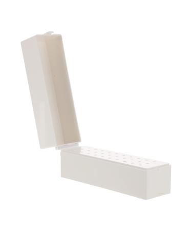 Beaupretty 30 grinding head storage box drill for nail drilling holder for nails stand for drill manicure tool case acrylic stands for the display nail headgear plastic white