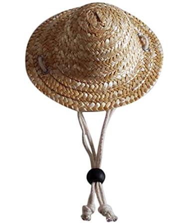U-m pet dog hat cat straw hat bauer hat little hat for pet costume 14cm * 14cm straw neck band practical design and durable
