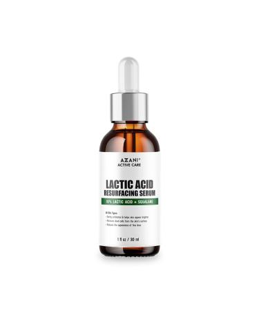 Azani 10% Lactic Acid + Squalane Resurfacing - 1.01 Oz Serum | Face Exfoliating AHA to Soften and Smooth Skin, Brighten Complexion and Diminish Fine Lines & Wrinkles - Women & Men 1 Fl Oz (Pack of 1)