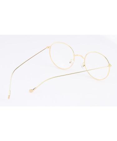 Sigaer Retro Round Unisex Nerd Glasses - Metal Frame Decorative Eyewear 140x50mm Gold | International Shipping Available - Buy Online on GoSupps.com
