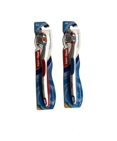 AIM Toothbrush 2PC - 1 Red 1 Blue (Red & Blue)