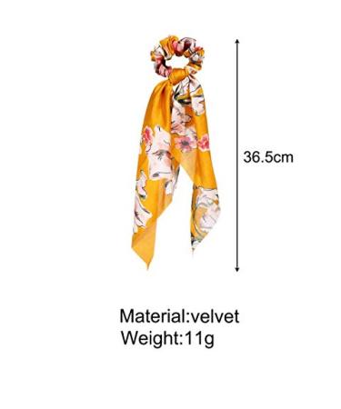 Aksod Floral Silk Scarf Scrunchy Ribbon Hair Scrunchies - Pack of 4 | Vintage Headband Ponytail Holders for Women and Girls - Buy Online on GoSupps.com