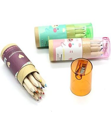 Pomeat 3 Pack Cute Cartoon Bear Mini Colored Pencils - 12 Count in Portable Tube - Buy Online on GoSupps.com