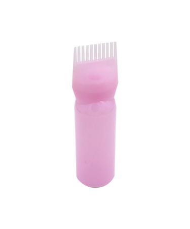 Nopeilvi 120ml hair dye flap root comb hair dye flap applicator with a graded brush root comb applianter bottle comb salon hair dye batches brush 1pc (pink)