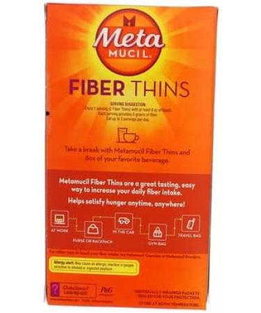 5-Pack Metamucil Fiber Thins Cinnamon - 12ct, 0.77oz per Pack - Buy Online on GoSupps.com