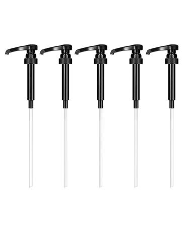 GSHLLO Lot de 5 pompes sirop de caf - Distributeur de sirop - Pompe de rechange pour ar mes de caramel - Pour bouteilles de 750 ml 1 l - Noir