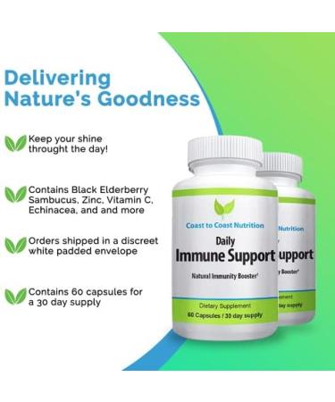 Daily Immune Support Supplement Sambucus Elderberry with Zinc and Vitamin C Immunity Support Supplement - Natural Immune System Defense. 60 Capsules 1 119 mg - Buy Online on GoSupps.com