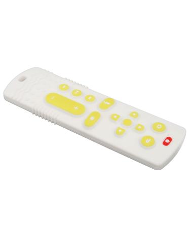 Silicone Teether Baby Teething Toy TV Remote Control Shape Textured Buttons Bright Color Sensory Chewing for Home for Newborn (White)