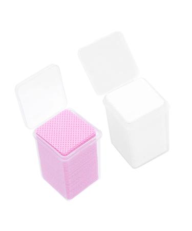 Housoutil 2 Boxes Eyelash Cleaning Pads Salon Supply Nail Polish Remover Wipes Eyelash Glue Pad Nail Varnish Remover Pads Eyelash Glue Wiper Glue Wipes Cotton Squeegee Major