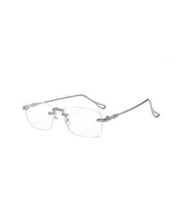 Phone Screen Eye Strain Relief Glasses Anti-blue Light Eyewear Blue Blocking Unisex Large Frame Clear View Strong Hinge Transparent Silver One Size