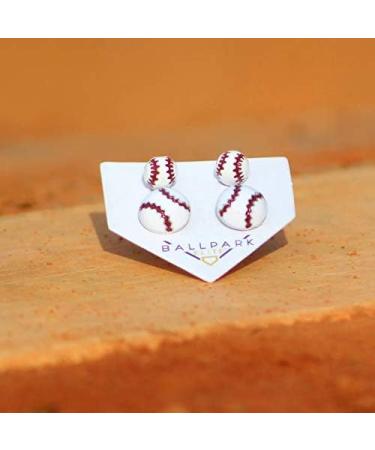 Baseball Stud Earrings Set - 2 Pairs (Small) - Buy Online on GoSupps.com