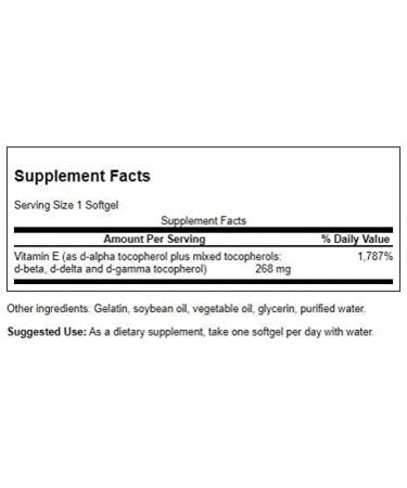 Swanson Vitamin E Mixed Tocopherols 400 IU (268 mg) 250 Softgels - Buy Online on GoSupps.com