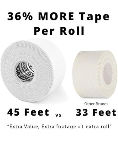 White Sports Medical Athletic Tape - No Sticky Residue & Easy to Tear - for Athletes  Trainers & First Aid Injury Wrap: Fingers Ankles Wrist - 1.5 Inch x 15 Yards per Roll (White  8-Pack) White 8-Pack - Buy Online on GoSupps.com