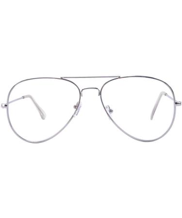 Buy ALWAYSUV Classic Vintage Metal Frame Glasses - Decorative Silver Eyewear | International Shipping Available - Buy Online on GoSupps.com