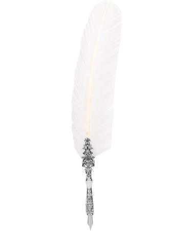 Ciglow Retro Feather Quill Calligraphy Pen Set with 5 Changeable Tips - European Style Gift Pen (White) - Buy Online on GoSupps.com