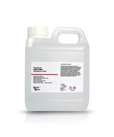 Pure Acetone - Acrylic Nail Remover Nail Polish Remover 99.8% (1L Jerry Container) Clear