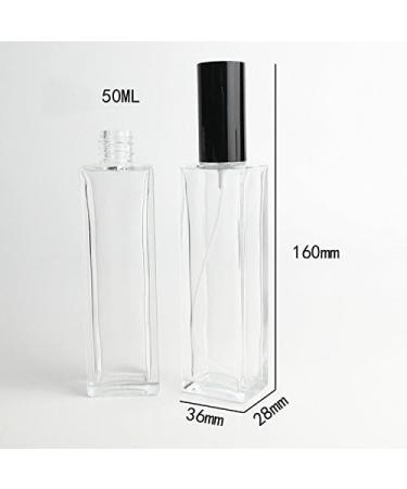 Refillable Glass Perfume Spray Bottle 50ml - Travel Essential Oil & Makeup Tool - Black Closure - Perfect Gift - Buy Online on GoSupps.com
