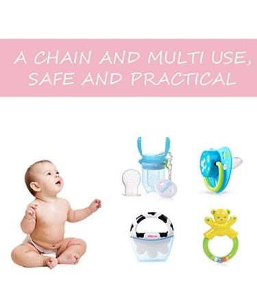 Greattangle-u Silicone Baby Pacifier & Bite Ring - Safe Funny Feeding with Anti-Drop Chain - Pink | International Shipping - Buy Online on GoSupps.com