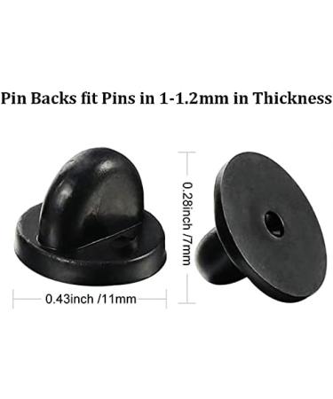 100pcs pin locking back Rubber Pin Backs trousers Lapel Pin Backs Black