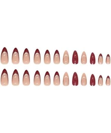 24 Piece Long French Fingernail With 1 Gel And 1 Nail File For Women Family Friends Party Wedding Manicure - Buy Online on GoSupps.com