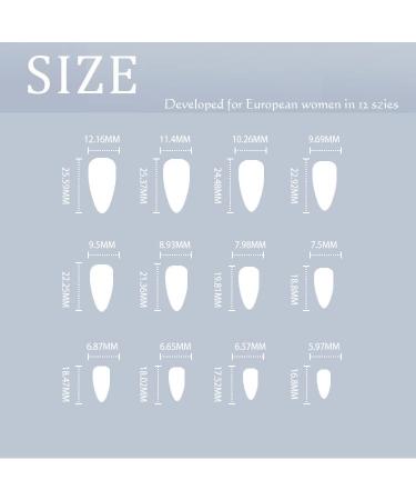 Sethexy Flower Almond False Nails - 24pcs Blue Flower Spring French Press-On Nails for Women & Girls - Acrylic Art - Buy Online on GoSupps.com