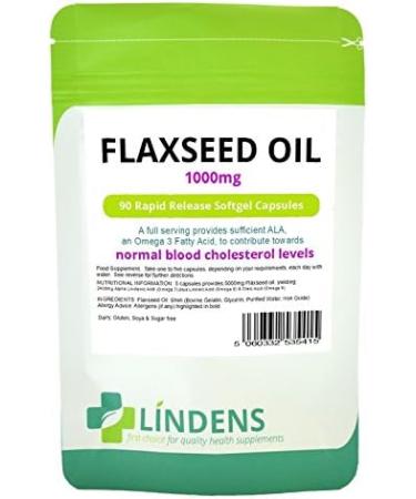 Lindens Flaxseed Oil 1000mg 3-Pack - 270 Capsules Omega 3 6 9 Supplement - Buy Online on GoSupps.com