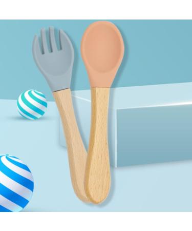 Baby Fork and Spoon Set - 4 Pcs Silicone Feeding Utensils for Easy Grip | Toddler Cutlery Kit for Kids | Children's Flatware Set for Infant Weaning 6-12 Months - Buy Online on GoSupps.com