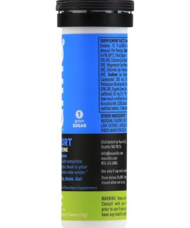 Nuun Sport + Caffeine Electrolyte Tablets - Fresh Lime Flavor 10 Servings | International Shipping Available - Buy Online on GoSupps.com