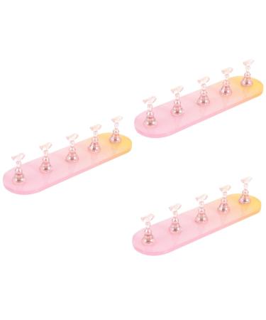 minkissy Creative Nail Stands 3 Sets Nail Practice Holder Beauty Nail Holders Acrylic Trays for Display Training Nail Racks Nail Holder Nail Decor Exercise Rack Plastic and Silver
