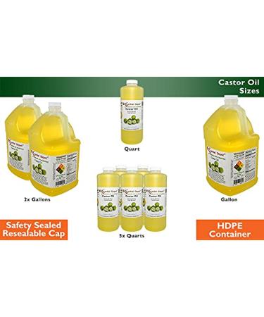 Organic Castor Oil - 32 oz HDPE Sealed Container with Resealable Cap - Buy Online on GoSupps.com