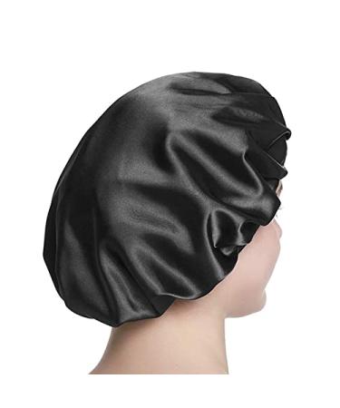 Satin Lined Hair Bonnets for Women - Black Sleep Caps for Hair Protection - Buy Online on GoSupps.com
