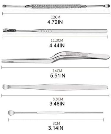 8pcs Stainless Steel Ear Wax Pickers Set - Ear Cleaning Curette Remover Tools - Buy Online on GoSupps.com