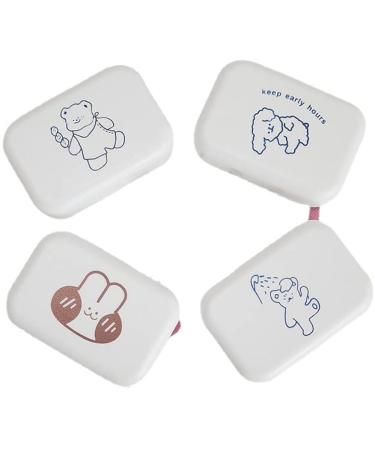 Miedeon contact lens container 4 pieces of contact lens container cute travel contact lenses etui fashionable contact lens container contact lens dinner storage travel set (multi-colored)