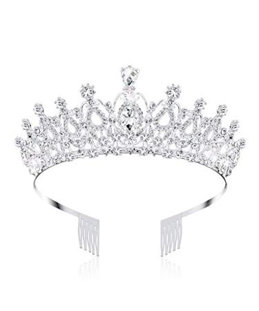 NODG Silver Tiaras and Crowns for Women Crystal Silver Crowns for Women Crowns and Tiaras Hair Accessories for Wedding Birthday Tiaras Princess Crowns and Tiaras for Bride