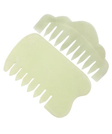 Wofashpuret 2 pieces jade comb chinese scraps tools scrap massage tool head massage combs chamber massage board gua shaf