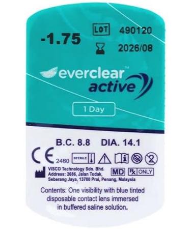 Everclear ACTIVE Contact Lenses - 10 Pieces -10.00 Diopters 8.8 mm x 14.1 mm - International Shipping Available - Buy Online on GoSupps.com