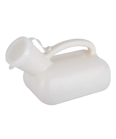 Urinals for Men Thick Firm Portable Urinal Urine Collection for Incontinence Elderly Travel Bottle and Emergency -1000ml(White/Blue)(Color:Blue) Happy