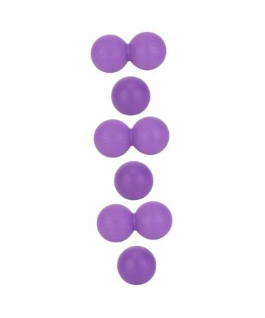Gleavi 6 STK YOGA-BALL YOGA MASSAGE INSUST MASSAGE LACROSE LACRASIE LACROSE LACROSE Massage Yoga self-massage peanut roll Fitness Fascia ball TPR Double ball Violet 12.1x6.1CMX3PCS Lilax3stk