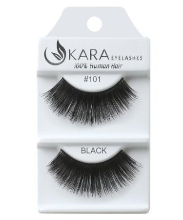Kara Beauty Human Hair Eyelashes - 101 (Pack of 12)
