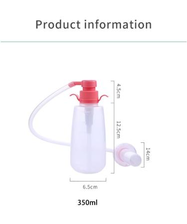 Hmxseu Vaginal Shower & Enema - Removable 350ml Silicone Intimate Shower Pump for Anal Rinsing & Cleaning - Transparent Syringe for Comfortable Use - Buy Online on GoSupps.com